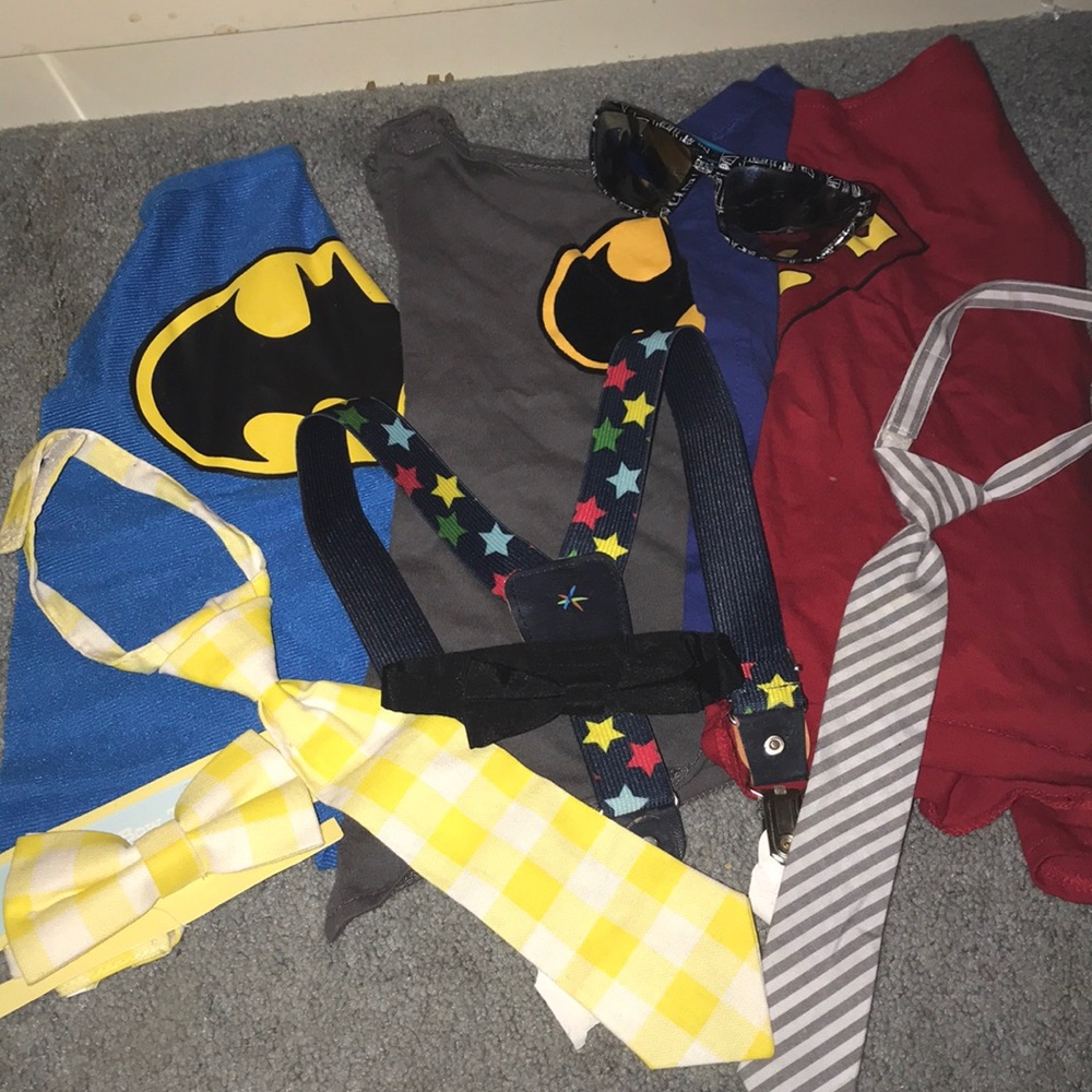Photography prop baby Lot bow tie cape batman